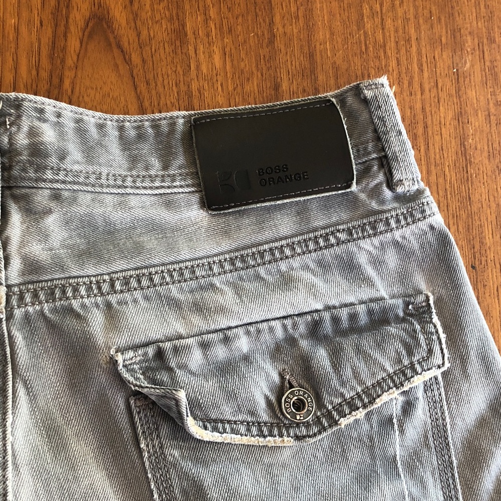 BOSS ORANGE Men's Light Gray Relaxed Denim Jeans